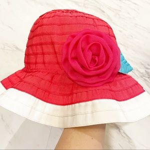 Gymboree Pink Summer Bucket Hat with Flower Baby Girls 12-24 months NWT